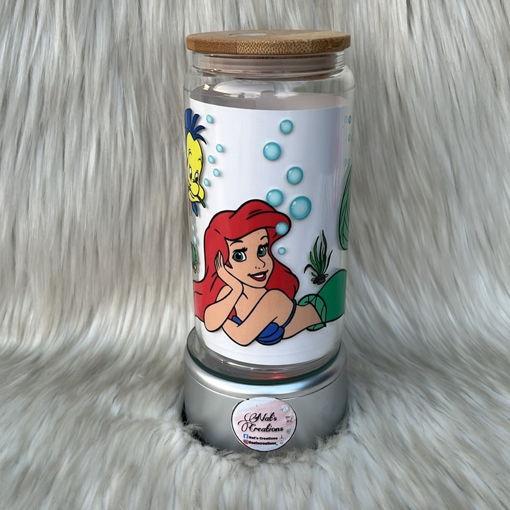 Mystical Mermaid Delight: 16 oz Libbey Glass Can,